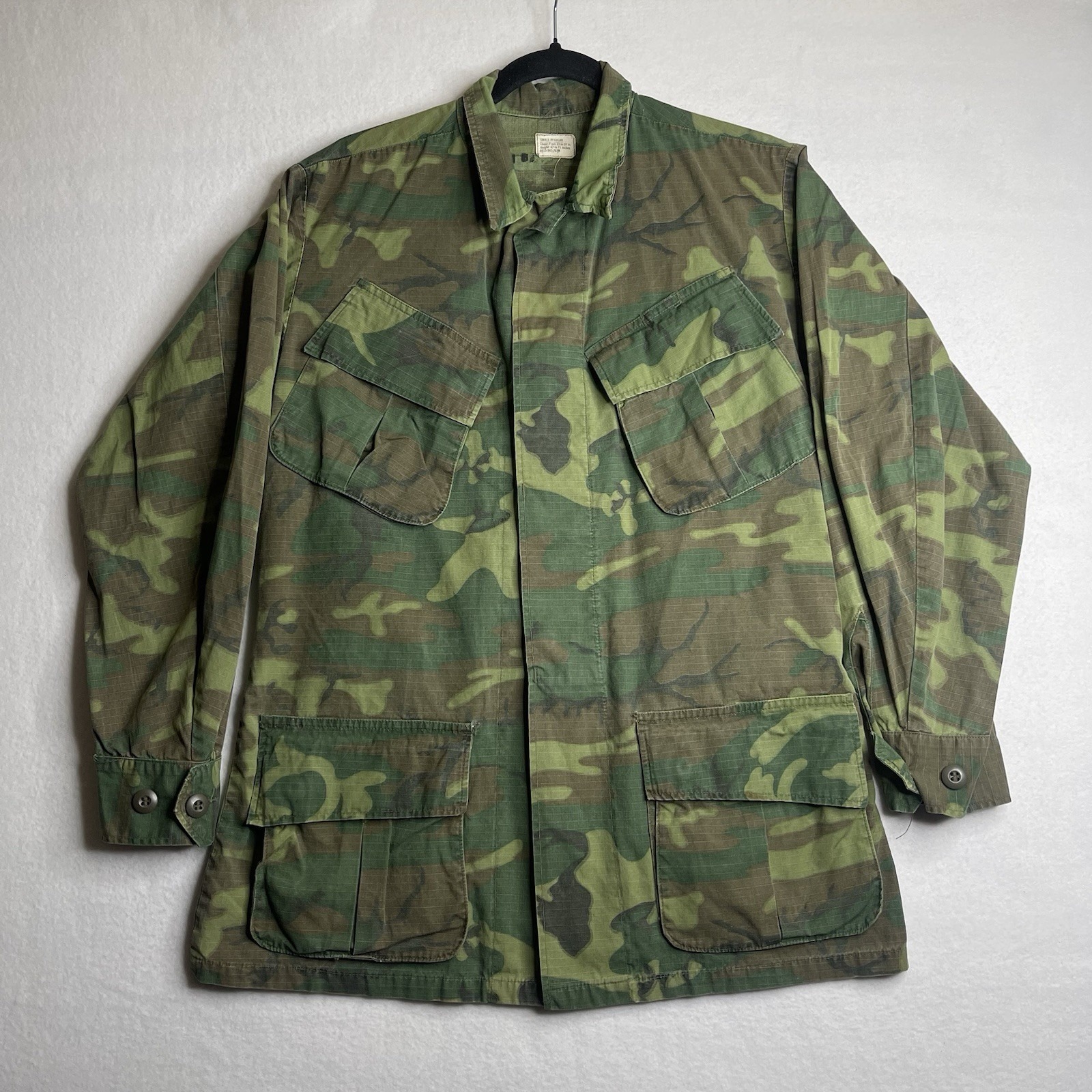 Vtg 1968 Vietnam War Erdl Jungle Jacket Us Army Fatigue Poplin Sz Small Regular
